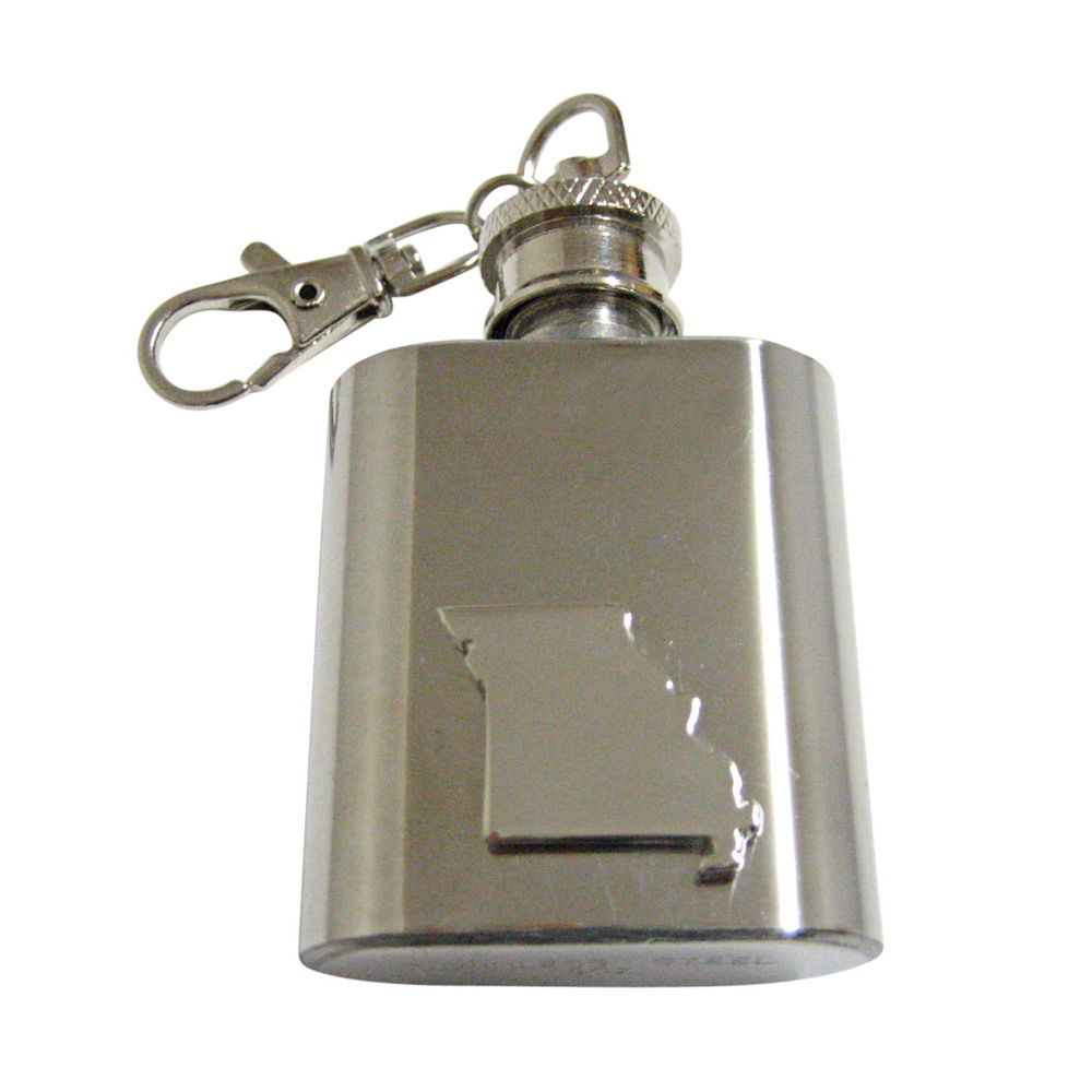 Missouri State Map Shape 1oz Keychain Flask - image 1